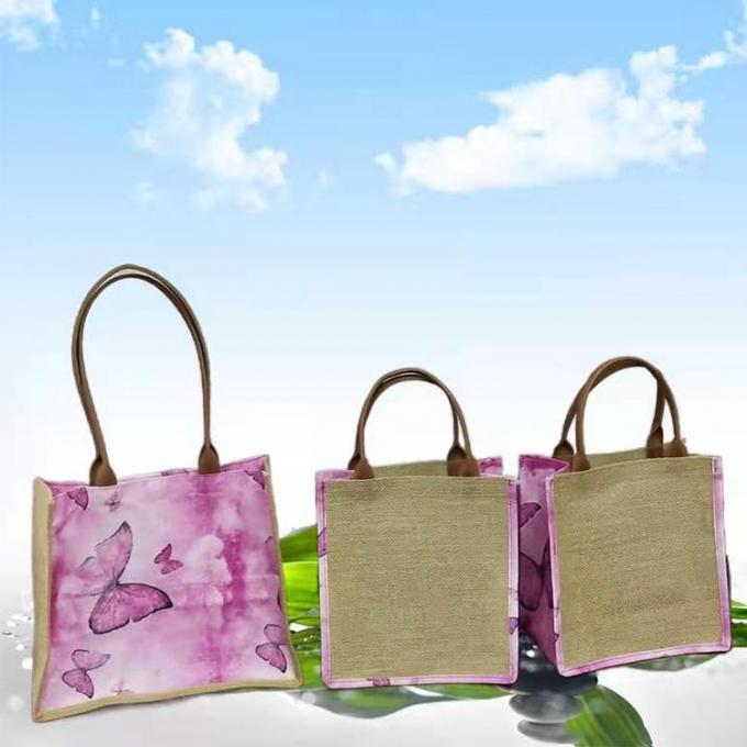 modèle adapté aux besoins du client du côté ou sur le sac d'emballage cosmétique de achat de polyester de jute de toile en gros plan de chanvre