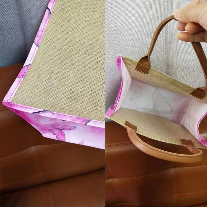 modèle adapté aux besoins du client du côté ou sur le sac d'emballage cosmétique de achat de polyester de jute de toile en gros plan de chanvre
