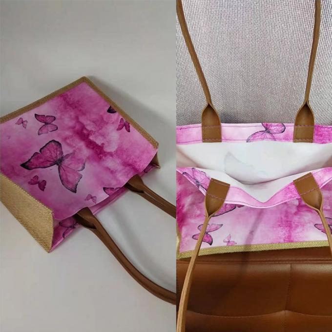 modèle adapté aux besoins du client du côté ou sur le sac d'emballage cosmétique de achat de polyester de jute de toile en gros plan de chanvre