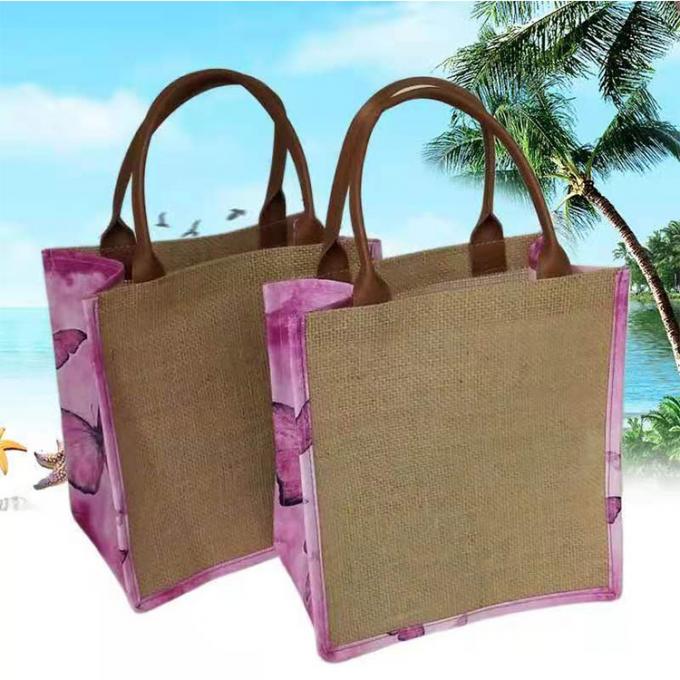 modèle adapté aux besoins du client du côté ou sur le sac d'emballage cosmétique de achat de polyester de jute de toile en gros plan de chanvre