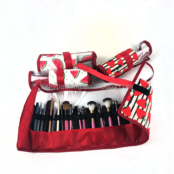 Sac multifonctionnel de crayon de sac de brosse de maquillage de capacité élevée de poche de crayon de mode faite sur commande