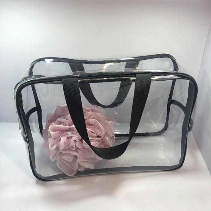 Sac à main clair transparent imperméable en plastique à emballage d'article de toilette de bain de plage de voyage de PVC de mode faite sur commande