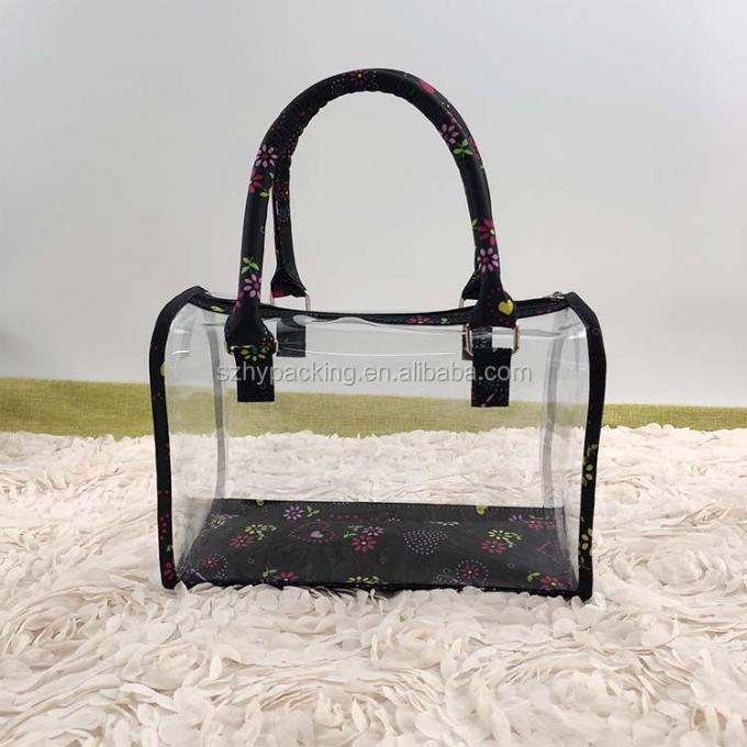 Sucrerie de qualité supérieure de commerce extérieur - sac de PVC de Tote Cosmetic Clear Transparent Zipper de couleur