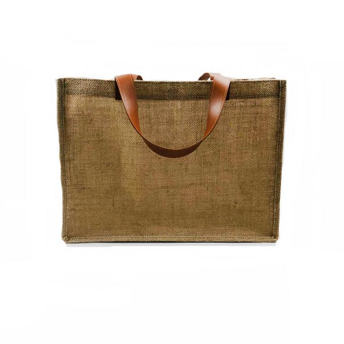 Sac de toile organique écologique en gros de poignée de plage de toile de jute d'épicerie de jute de chanvre de promotion de seau fait sur commande de mode