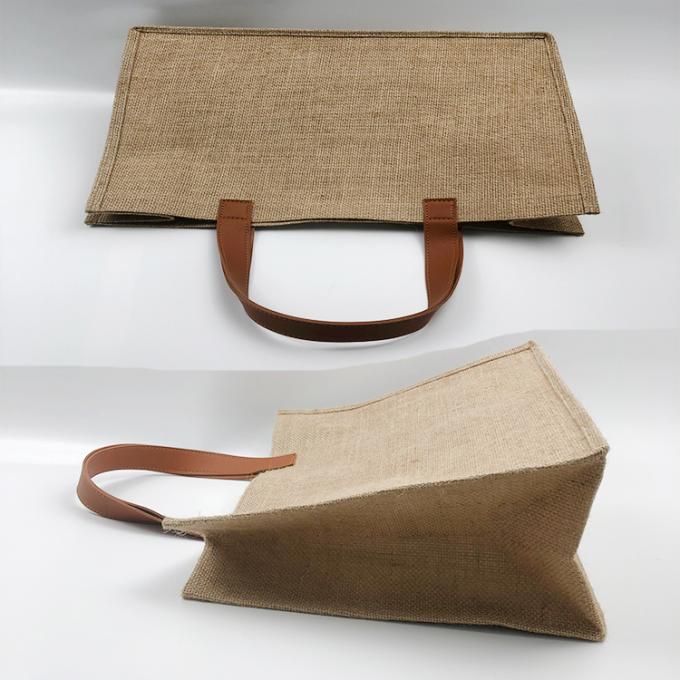 Sac de toile organique écologique en gros de poignée de plage de toile de jute d'épicerie de jute de chanvre de promotion de seau fait sur commande de mode