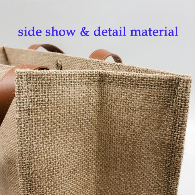 Sac de toile organique écologique en gros de poignée de plage de toile de jute d'épicerie de jute de chanvre de promotion de seau fait sur commande de mode