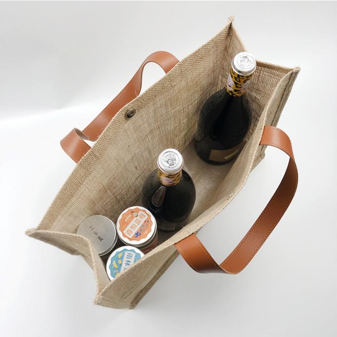 Sac de toile organique écologique en gros de poignée de plage de toile de jute d'épicerie de jute de chanvre de promotion de seau fait sur commande de mode