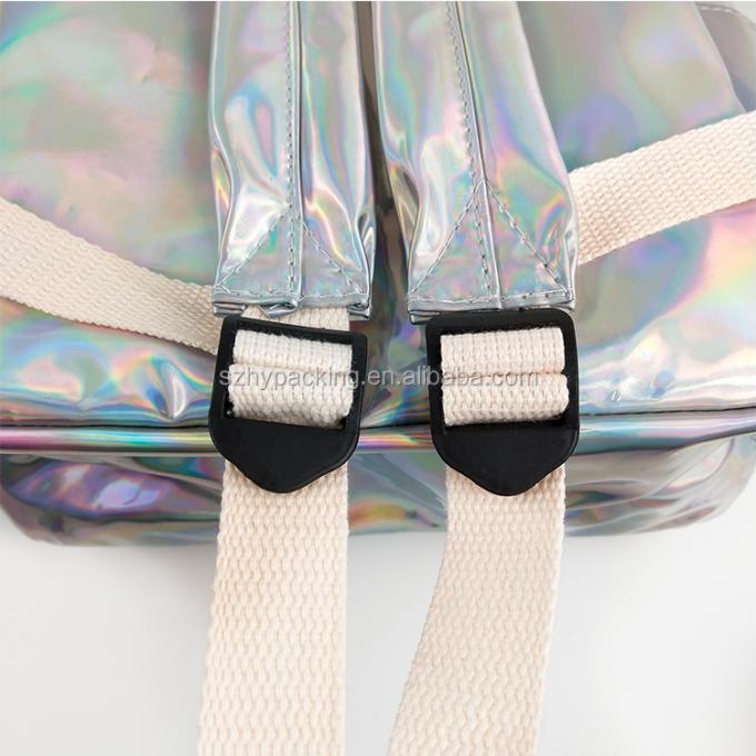 Sac à dos olographe de achat de sac d'hologramme de laser d'unité centrale de mode d'usine de cuir d'école faite sur commande de voyage