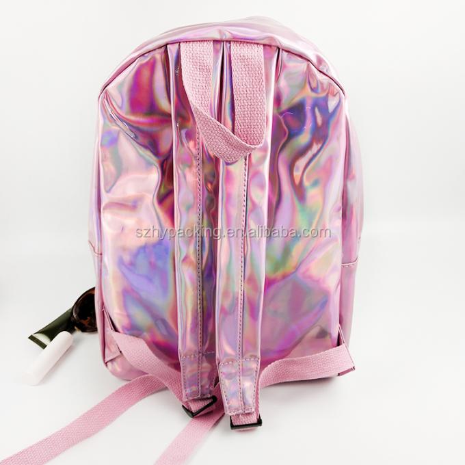 Sac à dos olographe de achat de sac d'hologramme de laser d'unité centrale de mode d'usine de cuir d'école faite sur commande de voyage
